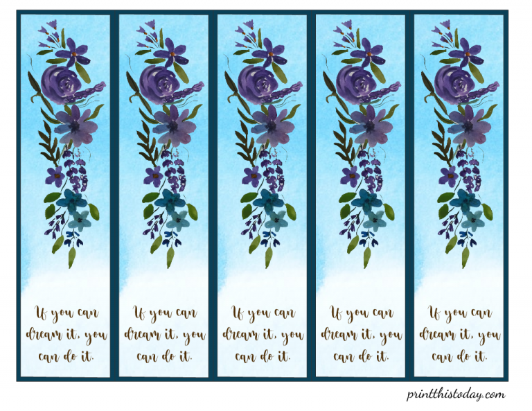 Free Printable Floral Bookmarks With Quotes