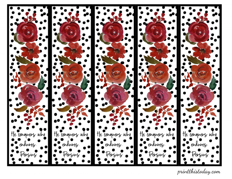 Free Printable Floral Bookmarks With Quotes