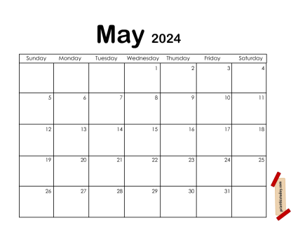 Free Printable May Monthly Calendar Pages