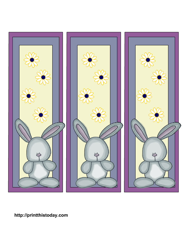 Bunny Rabbit Brown Easter Bookmark and Greeting Card 