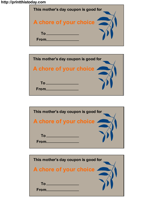 Free Printable Mother s Day Coupons