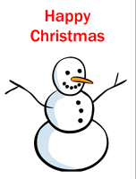 free printable christmas card with snow man