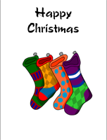 stockings happy christmas card