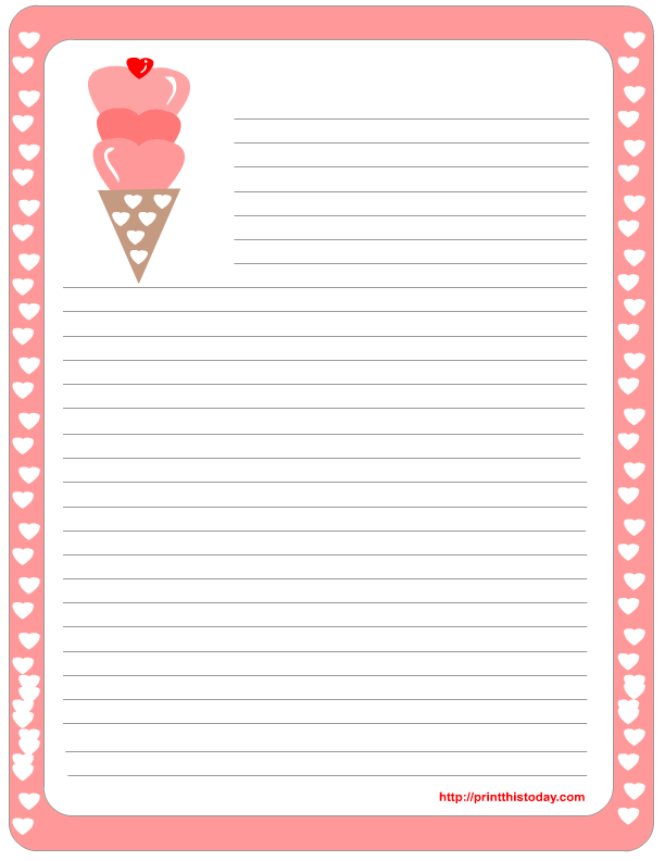 Free Printable Valentine’s Day Writing Paper