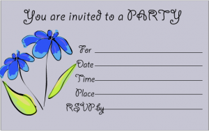 Elegant Blue Flowers invitation