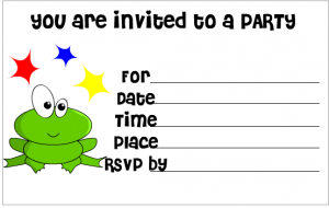 Cute Frog Free Birthday Invitation Printable