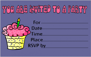 Cute Cup Cake Birthday invitation Printable