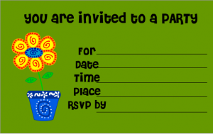 Colorful Flower in a pot invitation
