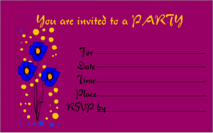 Blue flowers Birthday Party Invitation