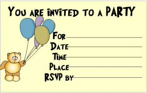 Fun Teddy Bear and Balloons Invitation