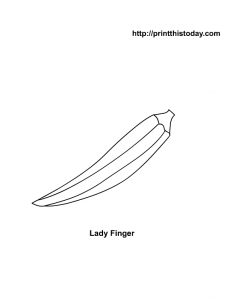 Free Printable Lady Finger or Okra Coloring Page