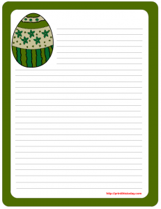 Colorful writing paper with Easter egg