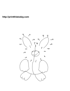 Cute Easter bunny rabbit Math dot to dot