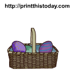 Cute and colorful easter basket with eggs