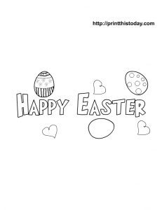 Free printable Happy Easter coloring page