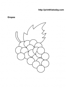 Free Printable Grapes Coloring Page
