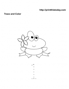 Free printable number 1 worksheet trace and color