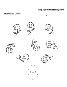 spring theme maths worksheet with flowers