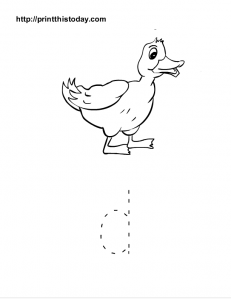 free printable duck coloring page and letter d
