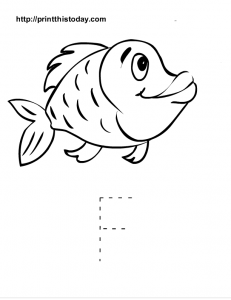 Letter F tracing activity for kindergarten kids