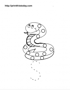 Capital letter S and a cute snake