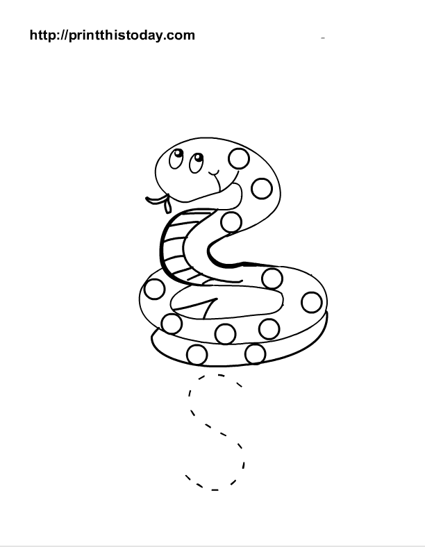Capital letter S and a cute snake