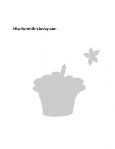 Cup cake and flower birthday stencil