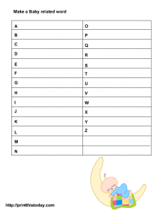 Make a baby related word game