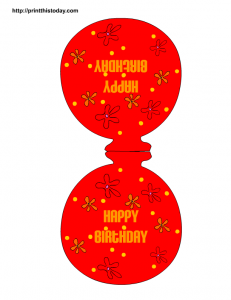 Red birthday balloon paper craft and decoration