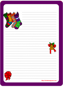 Stationery Printable with Cute Stockings