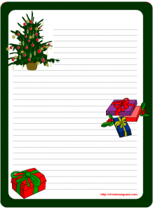 Free template with Christmas tree and gifts