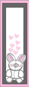Cute easter bunny and hearts bookmarks