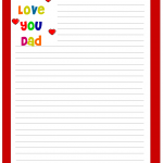 I love you dad Free Printable Letter Pad