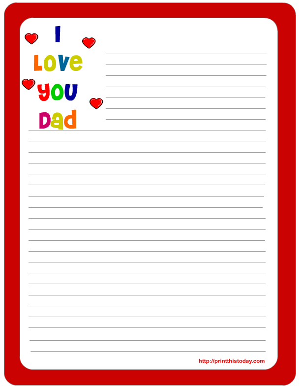 Letter Pad Note Pad Stationery Free Printables For Father s Day