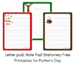 Letter pad, Note Pad Stationery Free Printables for Father’s Day