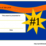 No 1 Dad fathers day certificate