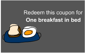 Father's day one breakfast in bed coupon