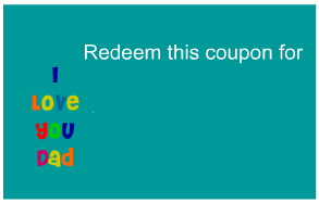 Blank coupon for father's day