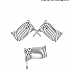 3 American Flags to color