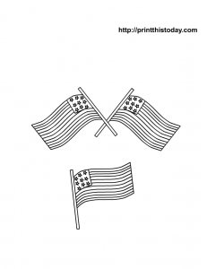 3 American Flags to color