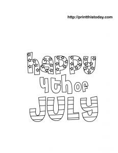 happy 4th of july coloring page