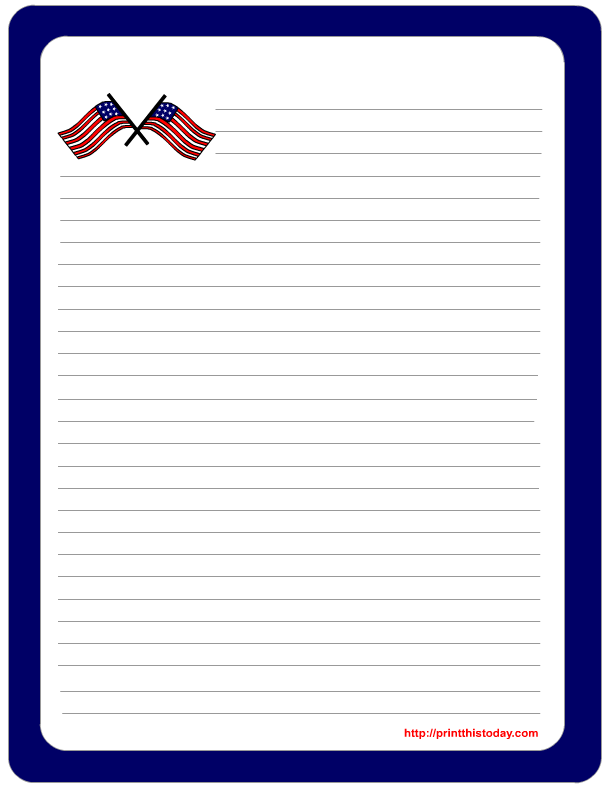 Free printable 4th of July Stationery