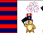 Cute teddy bears and fire works