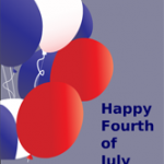 Fourth of July Card with Balloons