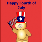 Happy fourth of July with teddy bear