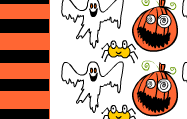 Candy wrapper for halloween with ghosts and pumpkins