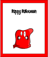 Happy Halloween Card with red Monster