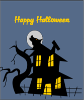 Halloween Card with haunted house