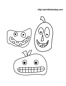 cute scary faces coloring page for kids