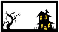 Haunted house and tree labels